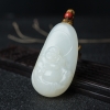 籽料和田白玉弥勒佛吊坠-红掌柜