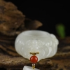 天然和田白玉貔貅手把件-红掌柜