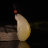 新疆天然籽料和田白玉玉兰花吊坠-红掌柜
