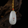 新疆天然和田白玉佛引福来吊坠-红掌柜