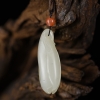 籽料和田白玉玉兰花吊坠-红掌柜