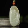 天然和田白玉福在眼前吊坠-红掌柜