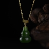 18k和田碧玉福禄项链