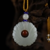 新疆天然和田白玉莲花吊坠-红掌柜