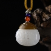 新疆山料和田白玉香囊吊坠-红掌柜