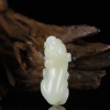 新疆天然山料和田白玉戌狗吊坠-红掌柜