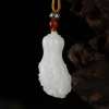 籽料和田羊脂白玉吊坠-红掌柜