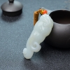 和田白玉大象手把件-红掌柜