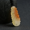 橙黄黄龙玉仿古龙吊坠-红掌柜