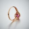 金镶钻红宝石戒指 - 红掌柜