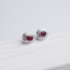 金镶钻鸽血红红宝石耳钉-红掌柜