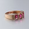 天然18K金镶钻红宝石戒指 - 红掌柜