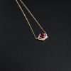 18K金镶钻红宝石项链-红掌柜
