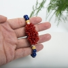 意大利沙丁朱红珊瑚毛毛虫手串-红掌柜