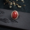 18K沙丁朱红珊瑚戒指-红掌柜