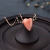18K金镶深水粉红珊瑚锁骨链-红掌柜