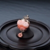18K金镶钻MISU粉红珊瑚如意吊坠-红掌柜