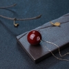 沙丁深红珊瑚拼接圆珠吊坠-红掌柜