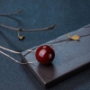 深红珊瑚圆珠吊坠-红掌柜