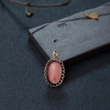 18K金镶钻粉色珊瑚吊坠-红掌柜