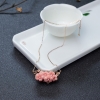 18K金镶钻MISU粉红珊瑚花锁骨链-红掌柜