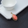 MOMO橘色珊瑚水滴吊坠-红掌柜
