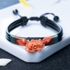 MOMO珊瑚牡丹花编织手链-红掌柜
