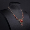 18K金镶钻天然阿卡正红珊瑚项链-红掌柜