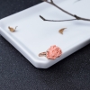 深水粉色珊瑚花戒指-红掌柜