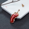 金镶钻阿卡正红珊瑚吊坠-红掌柜
