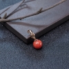 18K沙丁珊瑚圆珠吊坠-红掌柜