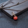 18K沙丁珊瑚圆珠吊坠-红掌柜