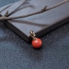 沙丁珊瑚圆珠吊坠-红掌柜