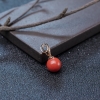 18K沙丁珊瑚圆珠吊坠-红掌柜