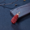 金镶钻阿卡深红珊瑚花吊坠-红掌柜
