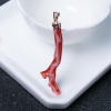 18K金镶日本阿卡珊瑚吊坠-红掌柜