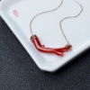 金镶钻阿卡正红珊瑚锁骨链-红掌柜