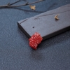 沙丁橘红珊瑚花戒面-红掌柜