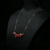 金镶阿卡珊瑚锁骨链-红掌柜
