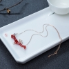 金镶钻阿卡深红珊瑚锁骨链-红掌柜