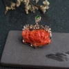 18K阿卡橘红珊瑚花吊坠-红掌柜