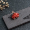 金镶钻阿卡橘红珊瑚花吊坠-红掌柜
