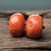 天然台湾珊瑚鼓珠（两件）-红掌柜