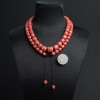 MOMO橘红珊瑚桶珠项链-红掌柜