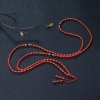 天然沙丁朱红珊瑚米珠长链-红掌柜