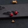 阿卡正红珊瑚圆珠对珠-红掌柜