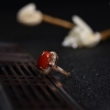 意大利天然沙丁正红珊瑚戒指-红掌柜