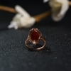 18K金镶钻意大利沙丁正红珊瑚戒指-红掌柜