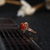 意大利天然沙丁朱红珊瑚戒指-红掌柜