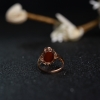 18K金镶钻天然朱红珊瑚戒指-红掌柜